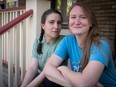 Aurora Robinson, left, and Sarah Ring, the two organizers of Porchfest, the N.D.G. music festival happening this weekend, on a porch in N.D.G. on Thursday, May 16, 2024.