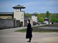 Visitors are seen at the former Sachsen-hausen Nazi concentration camp.
