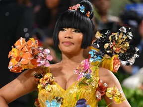 U.S. rapper Nicki Minaj arrives for the 2024 Met Gala at the Metropolitan Museum of Art on May 6, 2024, in New York.