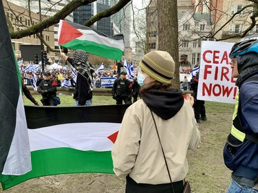 A scene from McGill University pro-Palestinian encampment on May 2, 2024.