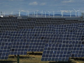 Solar panels are seen near the small town of Milagro, Navarra Province, northern Spain, Feb. 24, 2023.