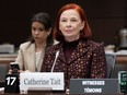 CEO and president Catherine Tait waits to appear at the Heritage Committee, in Ottawa, Tuesday, Jan. 30, 2024.