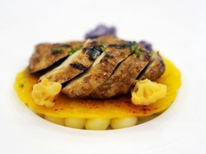 A serving of Good Meat's cultivated chicken is shown at the Eat Just office in Alameda, Calif., June 14, 2023.