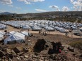 A picture taken on Oct. 14, 2020 shows the Kara Tepe camp for refugees and migrants on the island of Lesbos.