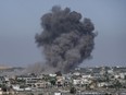 Smoke rises following an Israeli airstrike in Rafah, Gaza Strip, Thursday, May 30, 2024.