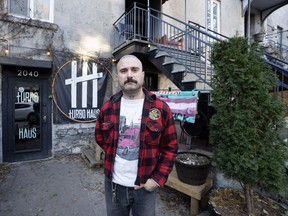 Sergio Da Silva, co-owner of the Turbo Haus nightclub, poses in front of the club Friday, Nov. 24, 2023, in Montreal.