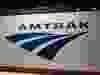 An Amtrak logo is seen on a train at 30th Street Station in Philadelphia, Feb. 6, 2014.