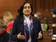 President of the Treasury Board Anita Anand rises during Question Period in the House of Commons on Parliament Hill, in Ottawa, Thursday, April 18, 2024.