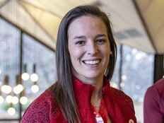 Mélodie Daoust smiles for a photo