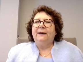 Andrée Cossette in a screenshot of a videoconference