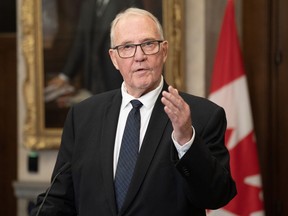 National Defence Minister Bill Blair speaks with reporters in the Foyer of the House of Commons on Parliament Hill, in Ottawa, Monday, June 17, 2024.