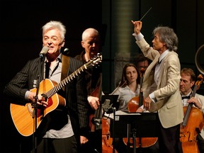 At left, Daniel Lavoie with a guitar. At right, Kent Nagano conducting.