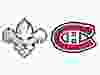 Logos for the Trois-Rivières Lions (a white and grey lion's face) and the Canadiens (CH)
