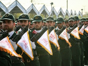 Iran's elite Revolutionary Guards march during a military parade in Tehran, in this file photo.