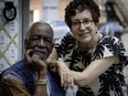 Lamine Touré and Suzanne Rousseau pose in this close-up.