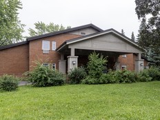 A building in the Ahuntsic-Cartierville borough in Montreal that the city plans to use as a homeless shelter is seen Thursday, July 11, 2024.
