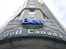 A Bell Canada sign on the exterior of an office building