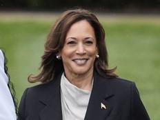 Vice President Kamala Harris arrives to speak from the South Lawn of the White House in Washington, Monday, July 22, 2024.