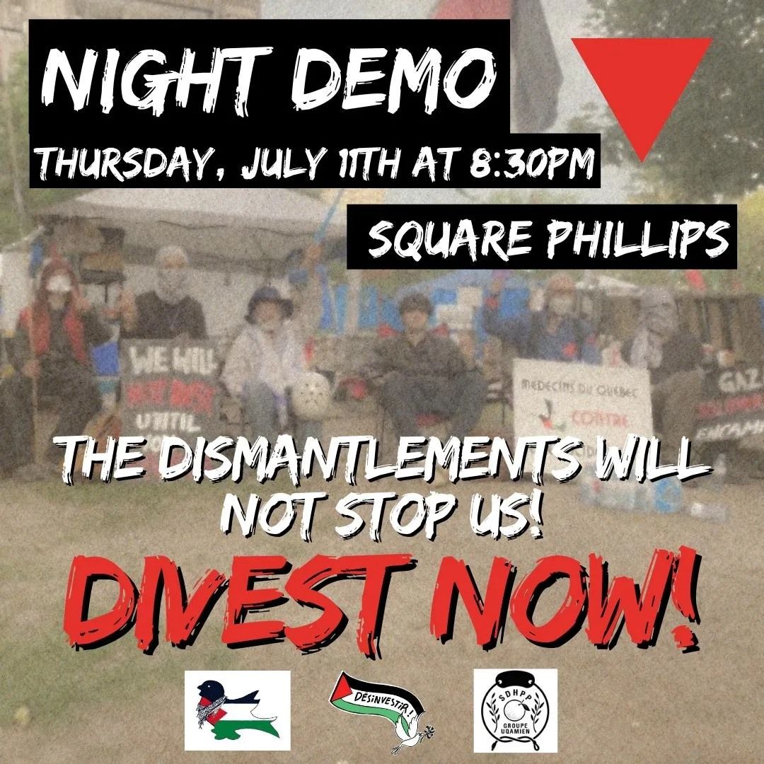  screen grab of social media post inviting people to a pro-palestinian protest on july 11, 2024.