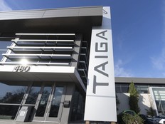 A building with the word Taiga in large letters