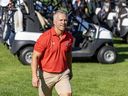 Canadiens head coach Martin St Louis heads to the clubhouse before the team's annual golf tournament at Laval-Sur-le-Lac golf club in Laval on Monday Sept. 16, 2024.