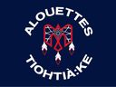 A special Indigenous logo that Alouettes players will wear on their helmets during their game on Sept. 28, 2024. The logo was designed by Kahnawake artist Finnley Montour, and uses a dreamcatcher as a theme. It includes the name Tiohtià:ke, the traditional name for what is now Montreal. The three feathers represent the