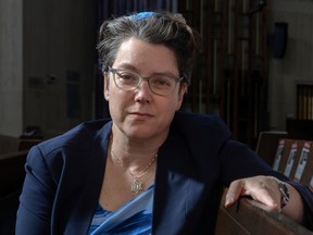 Rabbi Lisa J. Grushcow in the Temple Emanu-El-Beth Sholom in Westmount