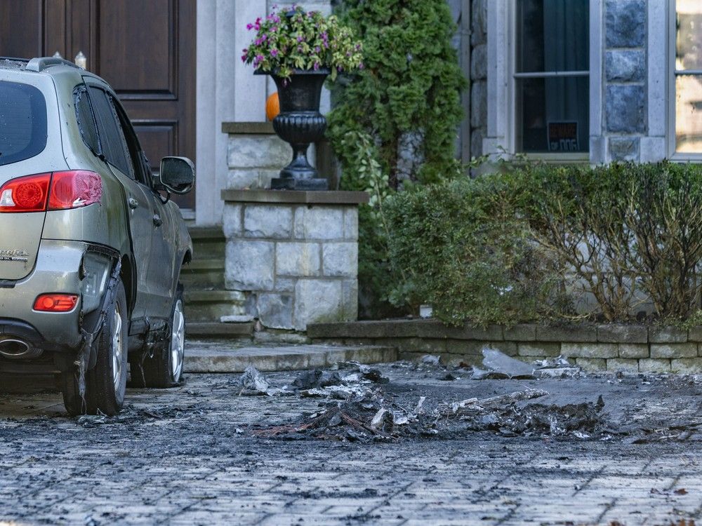 Old Montreal fire Car torched in driveway of building owner's home