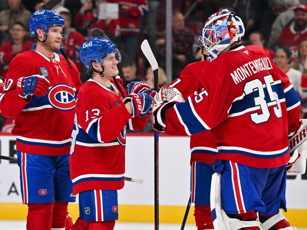 Samuel Montembeault will be back in goal for Canadiens vs. Penguins