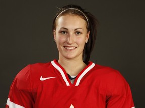 Jessica Campbell in a Team Canada jersey