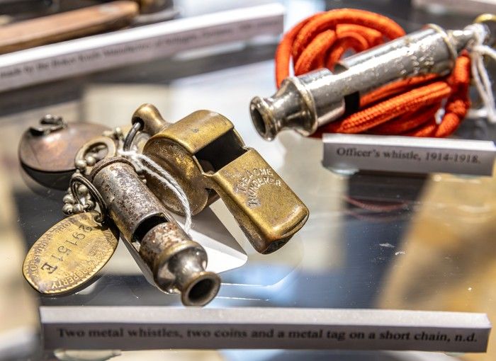  some of the memorabilia in the exhibit a regiment’s sacrifice: defeating hitler’s army, at the rmr museum in westmount.