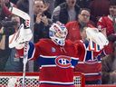 With three wins in four games, Canadiens hope they've turned the corner 4 Montreal Canadiens' Sam Montembeault celebrates his shutout victory over the Edmonton Oilers following a National Hockey League game in Montreal Monday Nov. 18, 2024.
