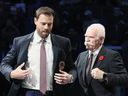 Former Canadien Shea Weber had a pain threshold worthy of Hall of Fame 5 Former Canadiens defeceman Shea Weber, left, receives his Hall of Fame jacket from Lanny McDonald at the Hockey Hall of Fame Legends Classic game at the Scotiabank Arena on Nov. 10, 2024, in Toronto.