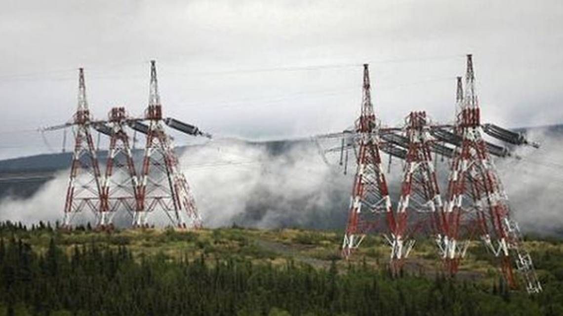 the transmission line that takes power from churchill falls into quebec.