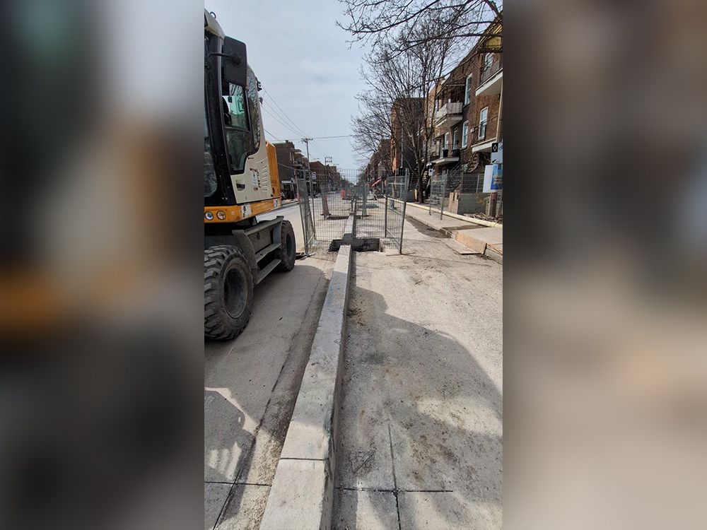  the city returned to de verdun st. in 2025 and made cuts in the bike path built the year before to rehabilitate a water main and replace lead service lines. this photo shows de verdun between 1st and 2nd aves. this summer.