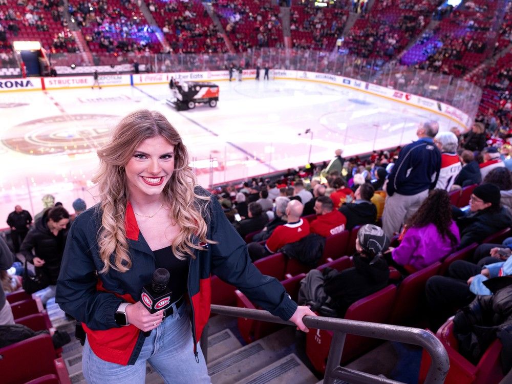 In-game host Makayla Wight,17, during Canadiens game against the Tampa Bay at the Bell Centre in Montreal on Dec. 9.