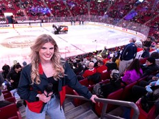 In-game host Makayla Wight,17, during Canadiens game against the Tampa Bay at the Bell Centre in Montreal on Dec. 9.