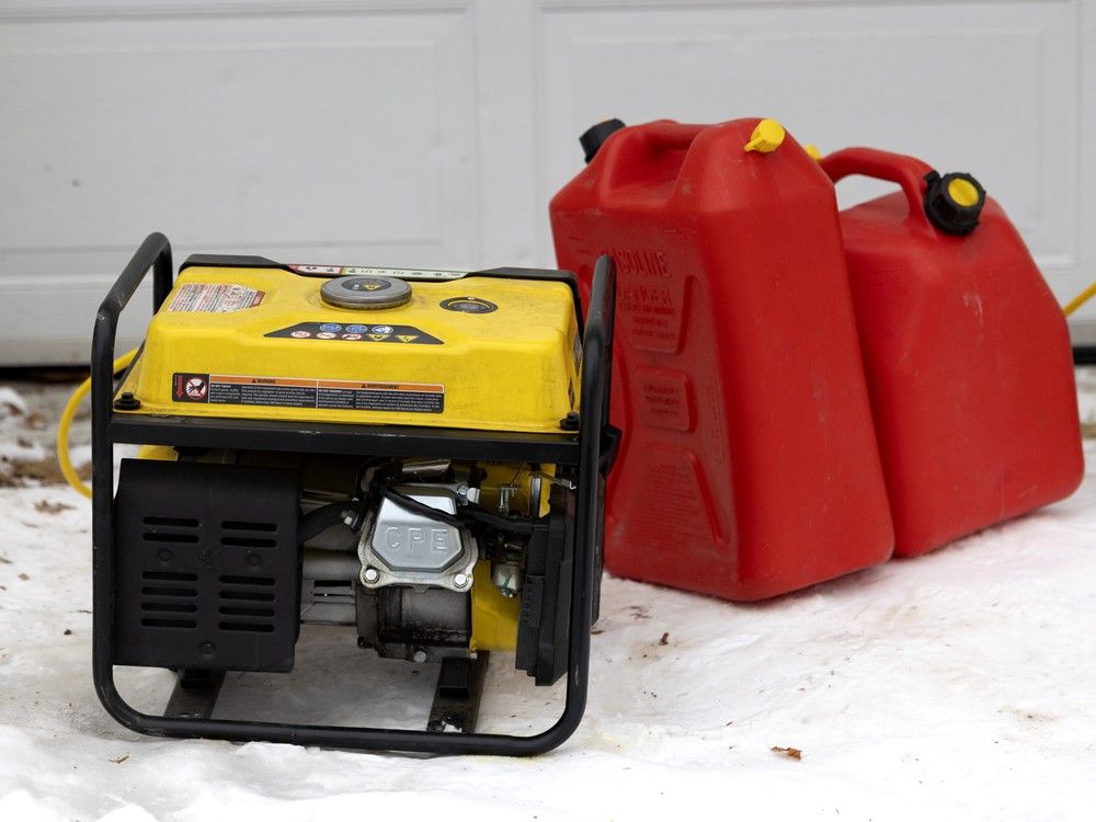 Gas generator on the snowy ground