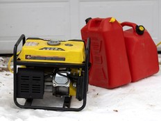 Gas generator on the snowy ground