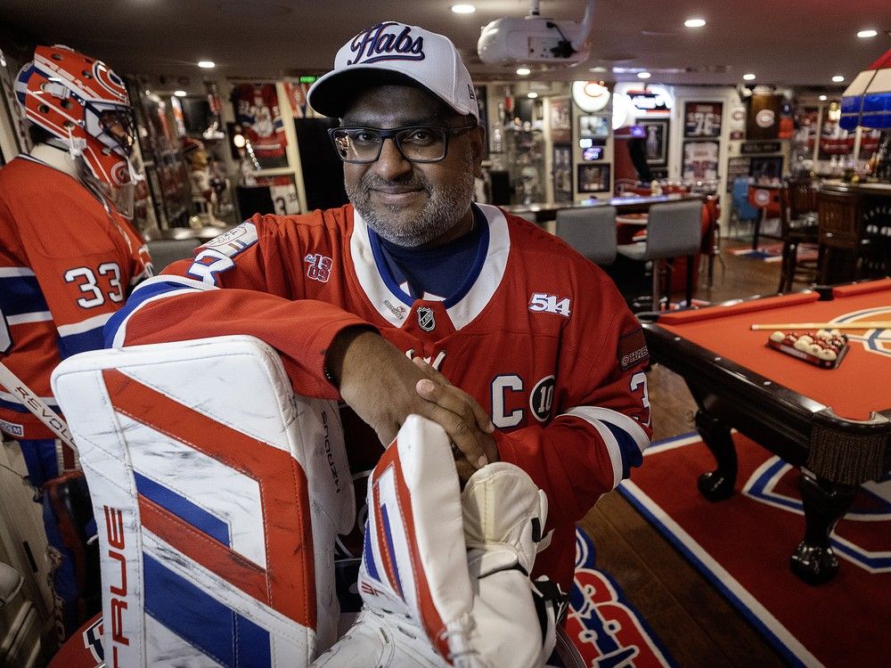 Portrait of a Canadiens superfan: Sunil Peetush and his epic Habs Cave