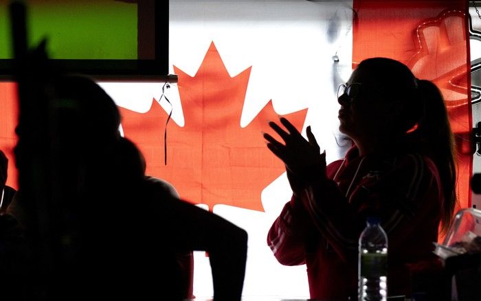 Team Canada fans watch the Olympic men’s hockey gold medal game at Bruno Sport Bar in Montreal on Sunday, February 22, 2026. Team Canada fans watch the Olympic men’s hockey gold medal game at Bruno Sport Bar in Montreal on Sunday, February 22, 2026.