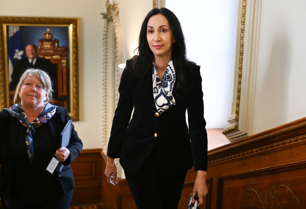 Independent MNA Marwah Rizqy walks up question period at the legislature in Quebec City for the first time since she was excluded from the Liberal caucus, Tuesday, Feb. 3, 2026.