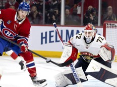 Canadiens winger Sammy Blais tries to tip the puck past Florida Panthers' Sergei Bobrovsky in Montreal, on Jan. 8.