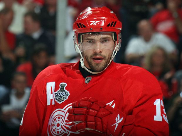 Pavel Datsyuk of the Detroit Red Wings takes a faceoff during NHL News  Photo - Getty Images