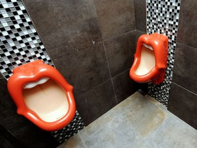 These urinals, in the shape of a mouth were created by Dutch designer Meike van Schijndel and were criticized for being offensive to women.