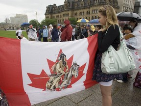 Natives protest on Parliament Hill demanding an exemption to HST.