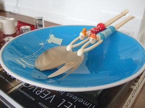 Playful TIMID glass bowl and Pylones serving spoons at Pimlico Gallery