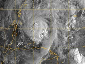 This October 12, 2010 U.S. Navy Research Laboratory satellite image shows Hurricane Paula