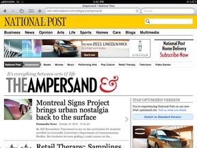 nationalpost.com, optimized for iPad