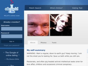 Screenshot of OKCupid.com